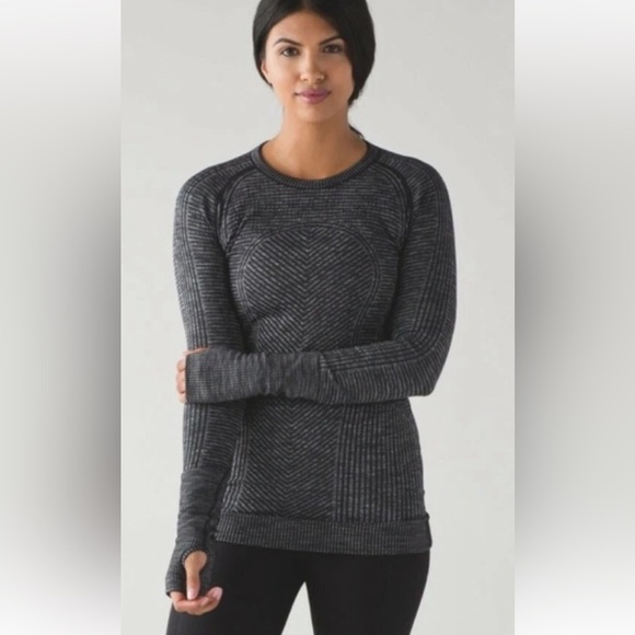 Lululemon Rest Less Pullover Mid Long Sleeve Thermal Top Heathered Black Gray 2 - Picture 1 of 16